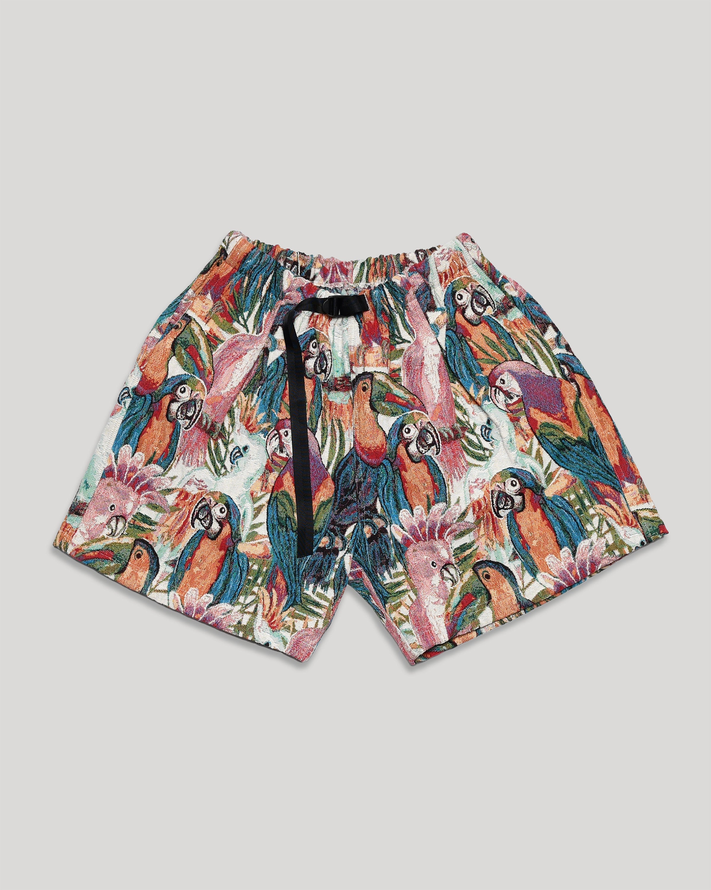 Easy Baggy Shorts with Quick-Release Buckle – Toucans – Monitaly