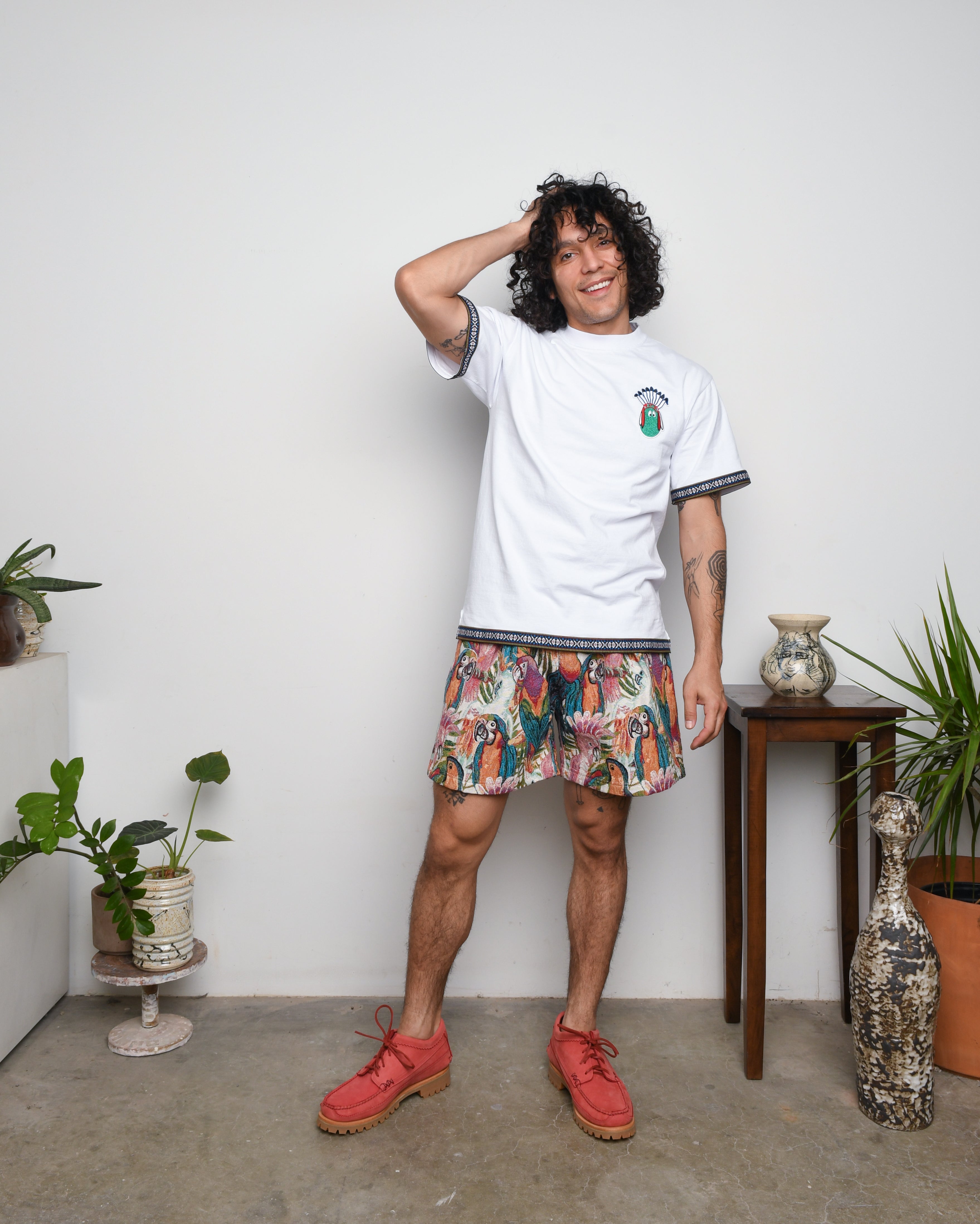 Easy Baggy Shorts with Quick-Release Buckle – Toucans – Monitaly
