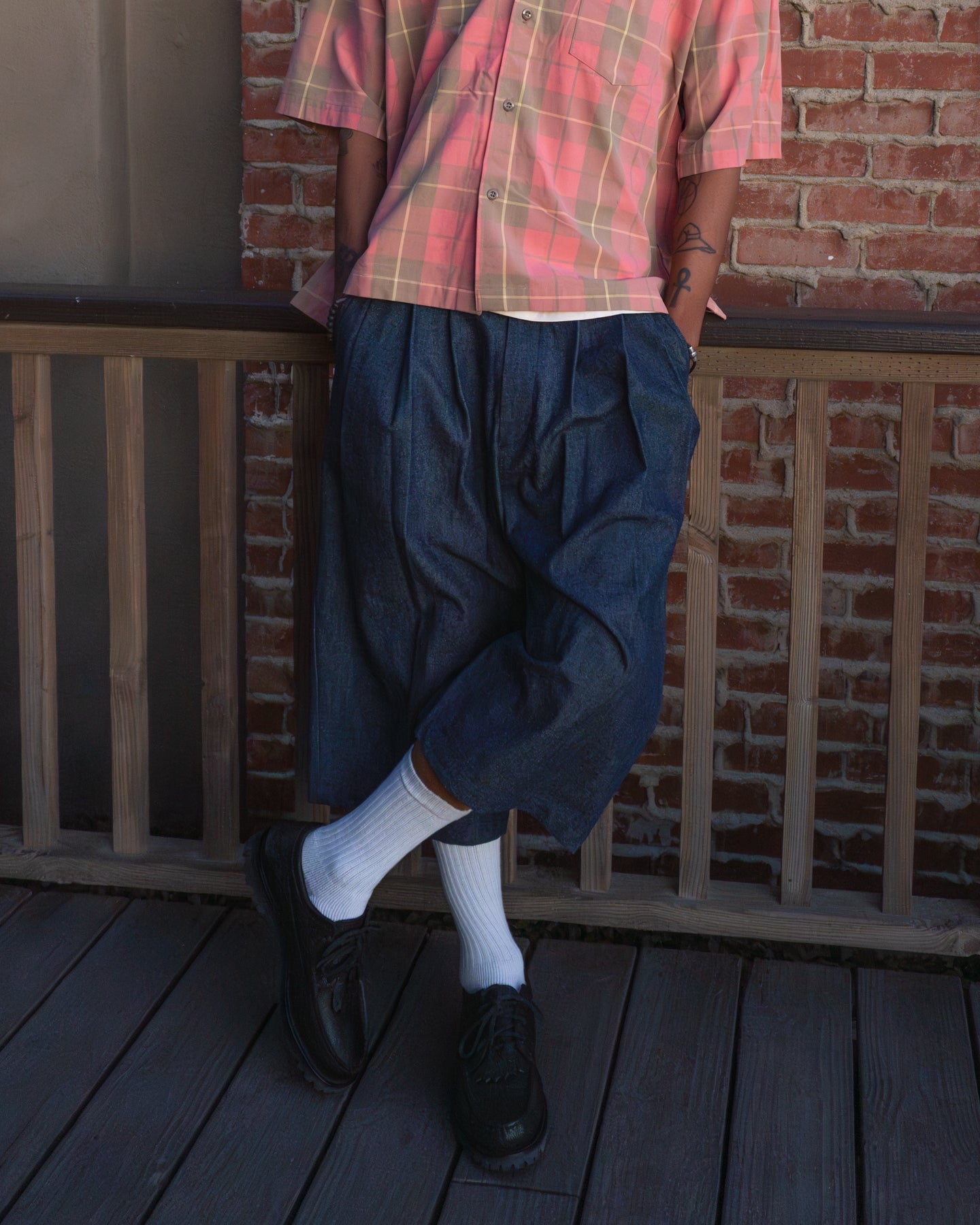 MONITALY 3タック ワイドパンツ 30 Monitaly Triple Tuck Wide Half Pants
