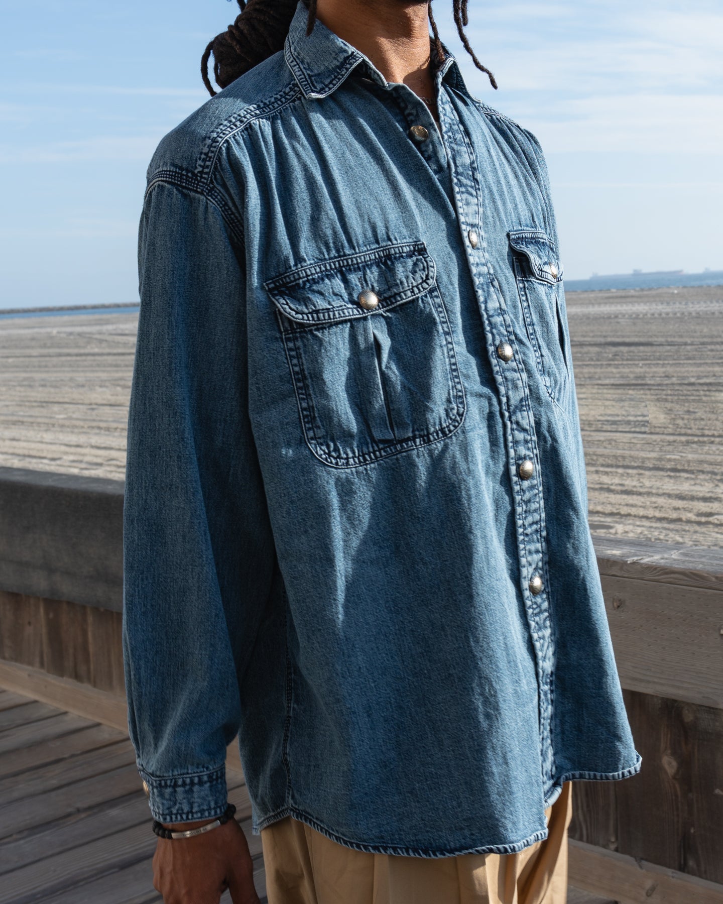 Monitaly Giorgio Work Shirt Concho Denim