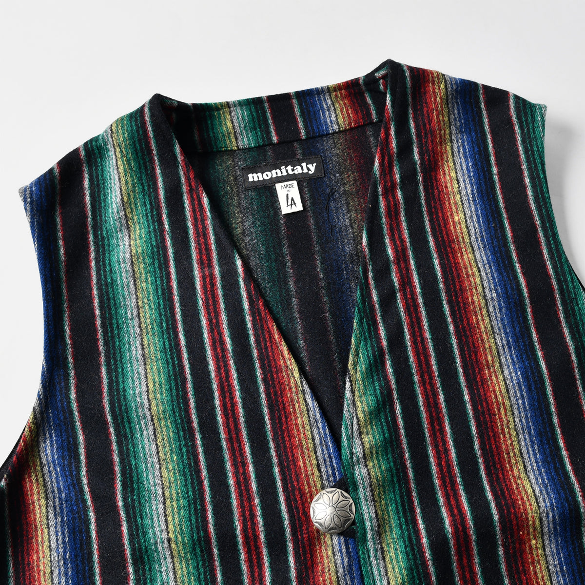 Native Vest - Wool Flannel Sarape Black
