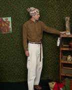 Giorgio Work Shirt- Houndstooth Corduroy Khaki