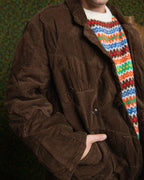 Italian Drop Lapel Jacket II- Crazy Corduroy Patchwork Brown