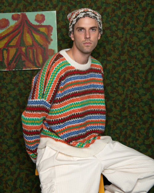 Alpaguan Fair Isle Sweater - White