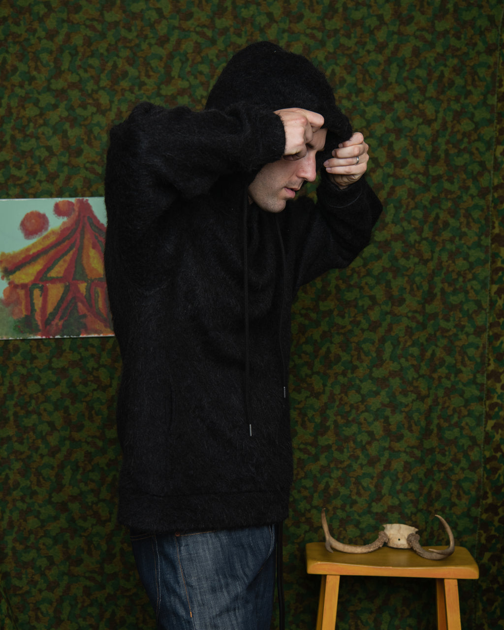 Shaggy Hoodie - Solid Black