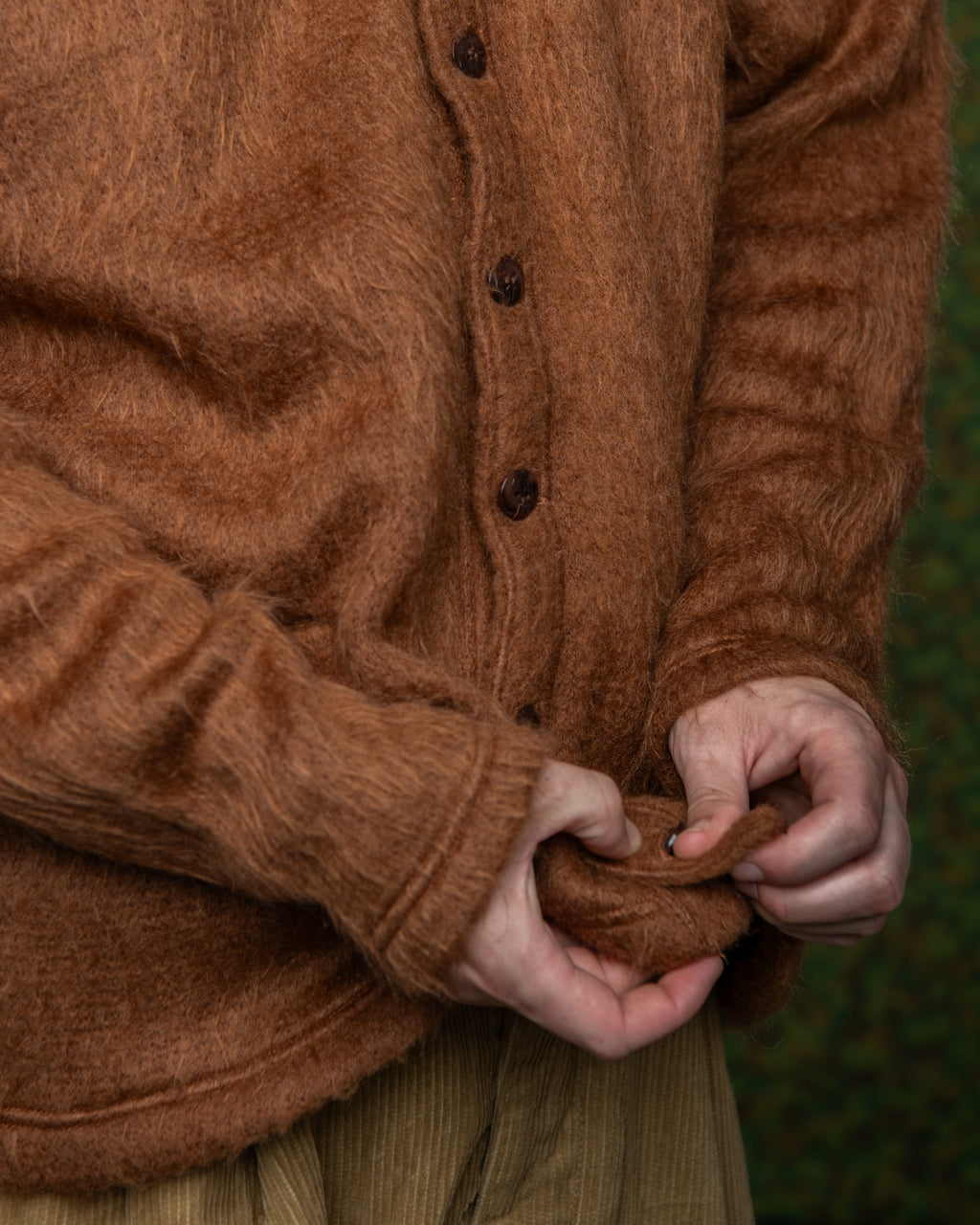 Shaggy V Cardigan - Solid Camel