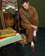 Double Pleat Easy Trouser - Corduroy 8 Wale Brown
