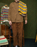 Double Pleat Easy Trouser - Corduroy 8 Wale Brown