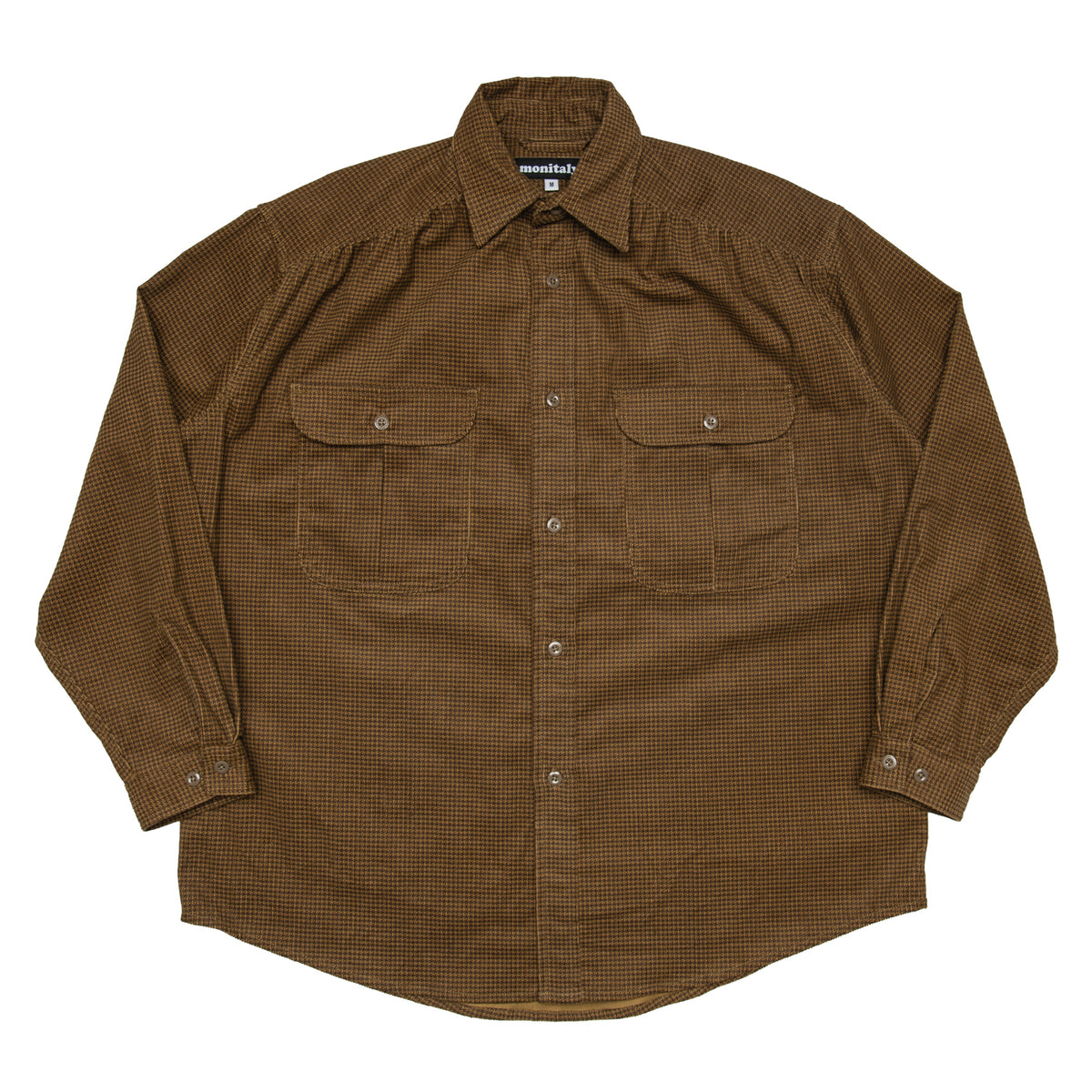 Giorgio Work Shirt- Houndstooth Corduroy Khaki