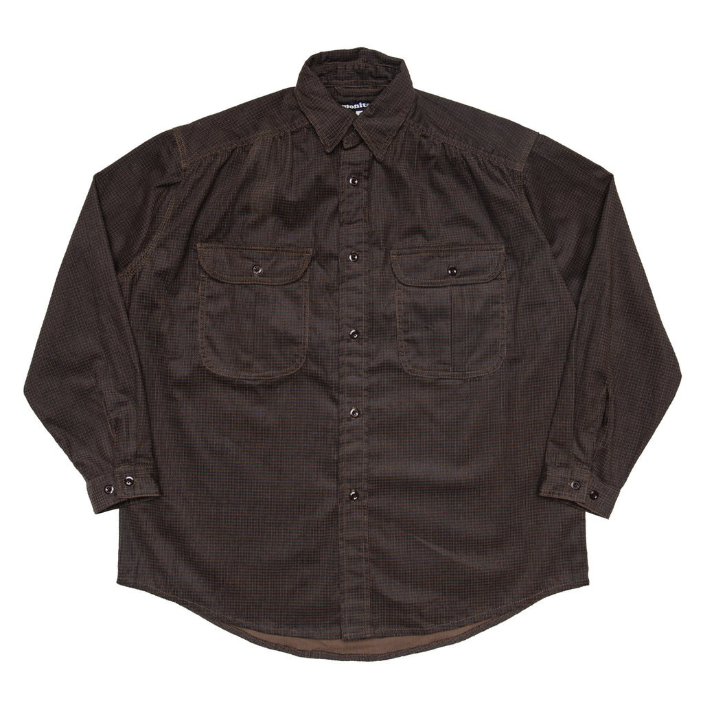 Giorgio Work Shirt- Houndstooth Corduroy Brown
