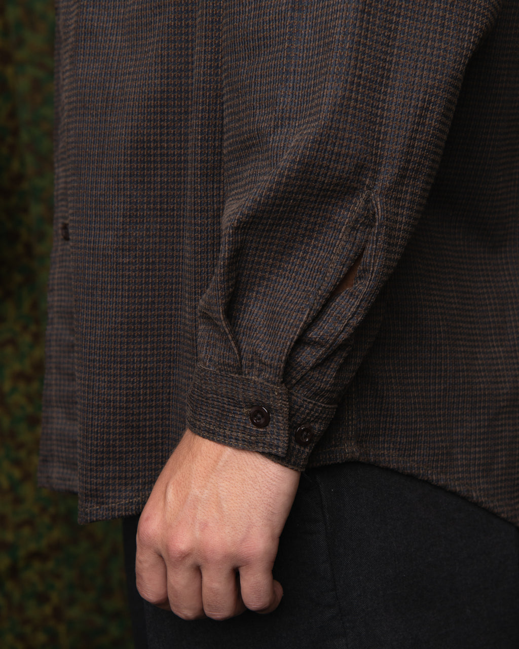 Giorgio Work Shirt- Houndstooth Corduroy Brown