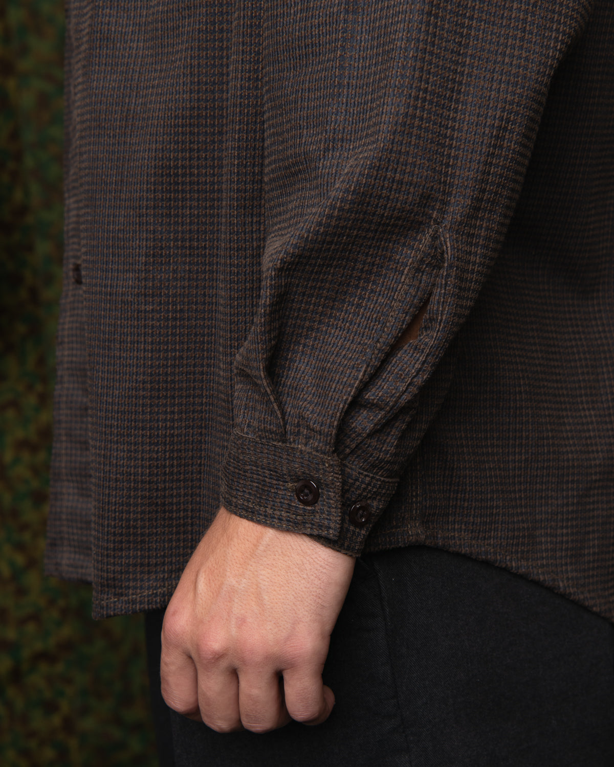 Giorgio Work Shirt- Houndstooth Corduroy Brown