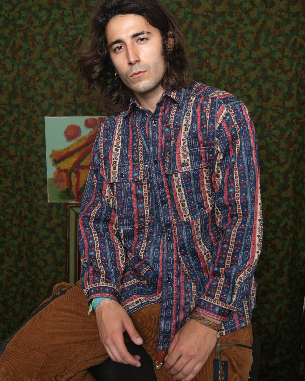 Giorgio Work Shirt- Flower Corduroy