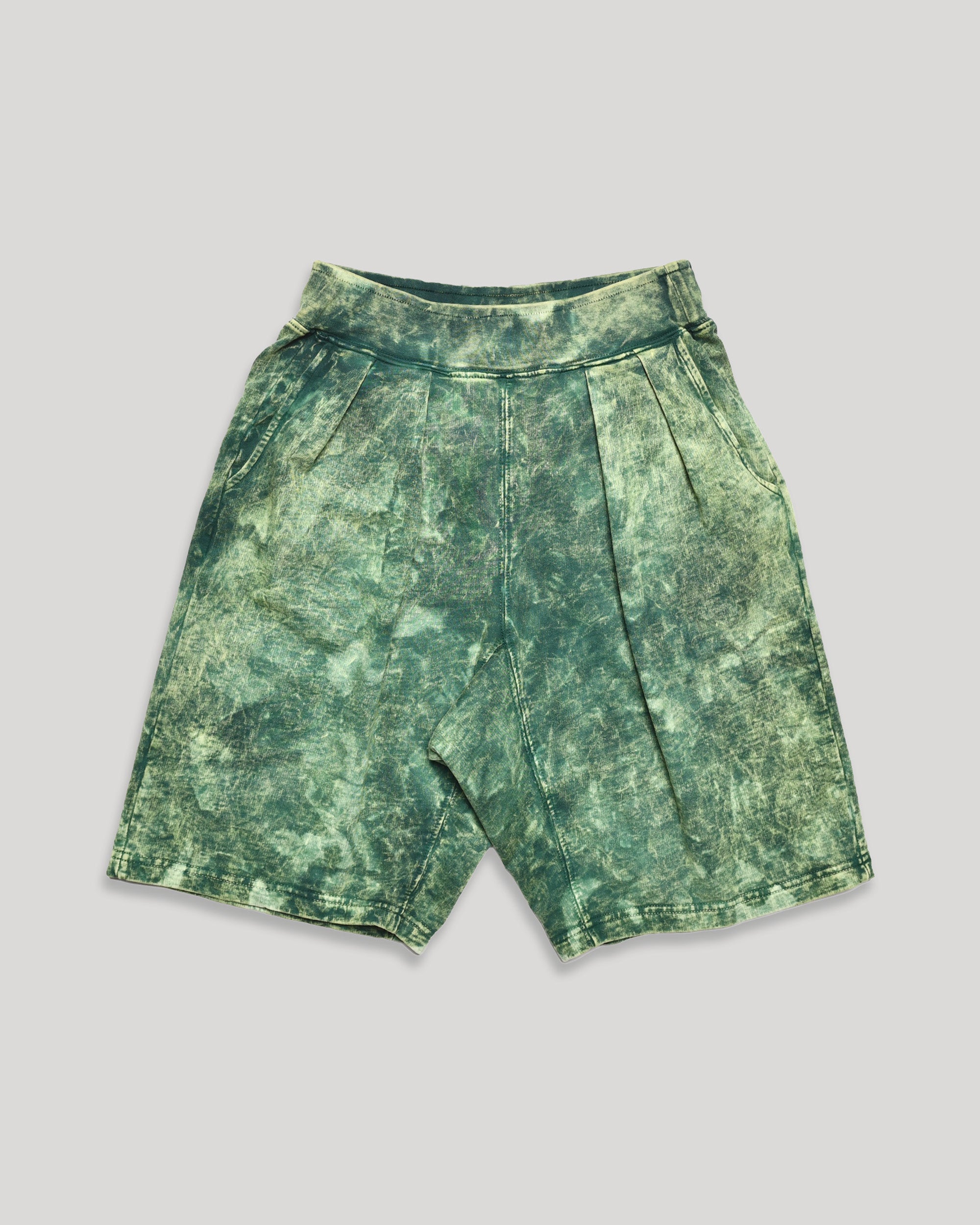 French Terry Pleated Shorts - Tie Dye Midori + Mineral – Monitaly