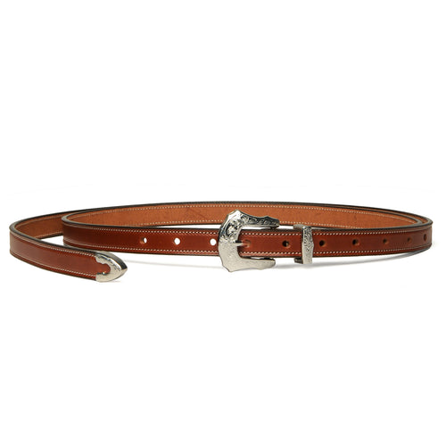 Extra Long Leather Belt with 3pc Silver Buckle Set - Oakbark  display picture 3