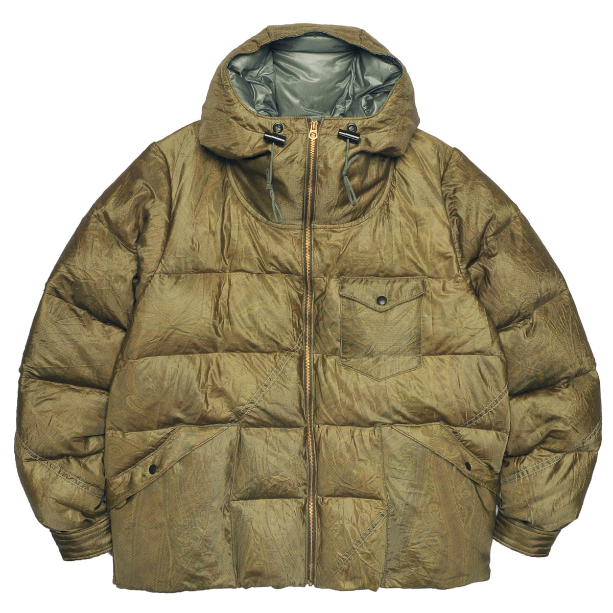 Kluane x Monitaly Down Puffer Parka - Vintage US Army Parachute x Betro Paisley