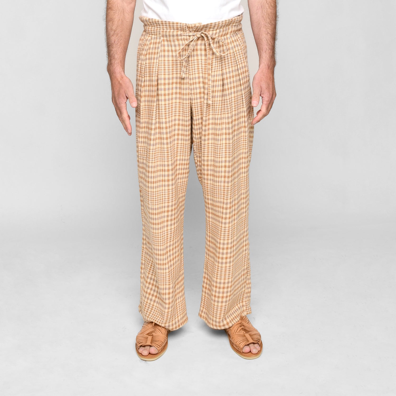 Wide Drop Crotch Pants - Nicole Plaid – Monitaly